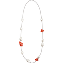 Zsiska Earrings With Pearl and Coral Drops