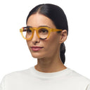 OKKIA Zeno Round Reading Glasses In Yellow Havana