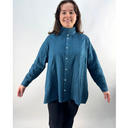 Yacco Maricard Short A-Line Cotton Lawn Overshirt Petrol