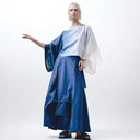 Xenia DAB04 Cotton Skirt In Indigo