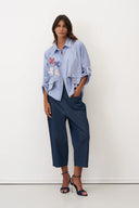 Bize Marmaro Embroidered Shirt In Baby Blue
