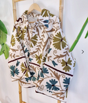 EDL Bol Suzani Bolero Jacket In Kakhi Multi