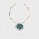Katerina Vassou  Small Disc Pendant Green/Gold