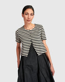 Alembika Short Jacket Dress In Stripes