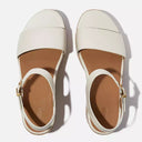 Fitflop Platform Leather/Cork Heeled Ankle-Strap Sandals Paris Beige