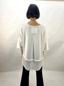 Philomena Christ White Sweater with Loose Knit Hem