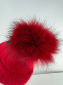 Rabionek Fur Pom Pom Hat In Red