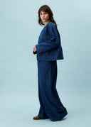 FRNCH Azure Denim Trousers in Leopard Print