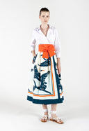 Sara Roka Dress In Blue Heron And White