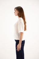 Maud & Sacha Silver Ivory Fringe Neck and Sleeve Jumper