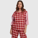 Alembika Checked Top in Pink/Red