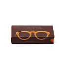 OKKIA Zeno Round Reading Glasses In Yellow Havana