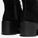 Fitflop Platform Suede Heeled Lace-Up Boots In Black