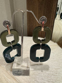 XAVIER-DEROME Double Earrings Sage/Petrol