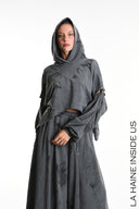 La Haine Hooded Sweat Shirt in Grey
