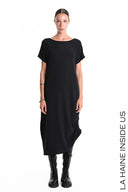 La Haine Black Dress with Side Ruching