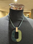 XAVIER-DEROME Double Earrings Sage/Petrol