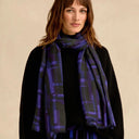 Sahara Layered Geometric Scarf In Purple And Black