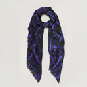Sahara Layered Geometric Scarf In Purple And Black