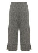 Kozan Ruby Wide Leg Cropped Trousers In Grey Herringbone