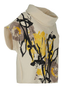 Kozan Suki Short Sleeved Top With Cowl Neck In Limoncello Print