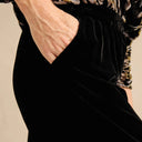 Grizas Barrel  Shaped Velvet Trouser In Black