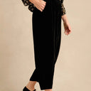 Grizas Barrel  Shaped Velvet Trouser In Black