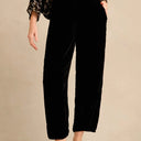 Grizas Barrel  Shaped Velvet Trouser In Black