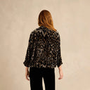 Grizas Cowl Neck Velvet Top In Multi