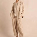 Sahara Jumbo Cord Caban Jacket In Ecru