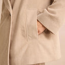 Sahara Jumbo Cord Caban Jacket In Ecru