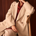 Sahara Jumbo Cord Caban Jacket In Ecru