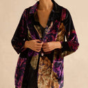 Sahara Midnight Peonies Velvet Relaxed Blazer In Multi