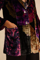 Sahara Midnight Peonies Velvet Relaxed Blazer In Multi