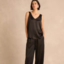 Sahara Cupro Layering Vest Top In Black