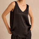 Sahara Cupro Layering Vest Top In Black