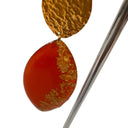 Miss Pompon Gold and Coral Drop Earrings