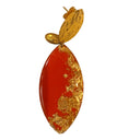 Miss Pompon Gold and Coral Drop Earrings