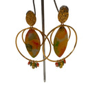 Miss Pompon Gold /Multi Yellow Hoop Earrings