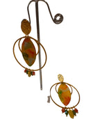 Miss Pompon Gold /Multi Yellow Hoop Earrings