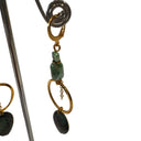 Miss Pompon Gold and Turq Dangle Earrings