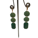 Miss Pompon Gold and Turq Hexagon  Dangle Earrings