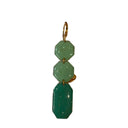 Miss Pompon Gold and Turq Hexagon  Dangle Earrings