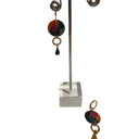 Miss Pompon Gold /Multi Pink Drop Earrings