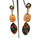 Miss Pompon Large Gold /Multi Pink Drop Earrings