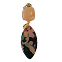 Miss Pompon Large Gold /Multi Pink Drop Earrings