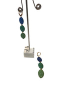 Miss Pompon Green and Blue Dangle Earrings