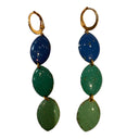 Miss Pompon Green and Blue Dangle Earrings