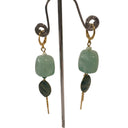 Miss Pompon Gold/Aqua Stone Drop Earrings
