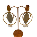 Miss Pompon Gold and pearl Large Hoop Earrings